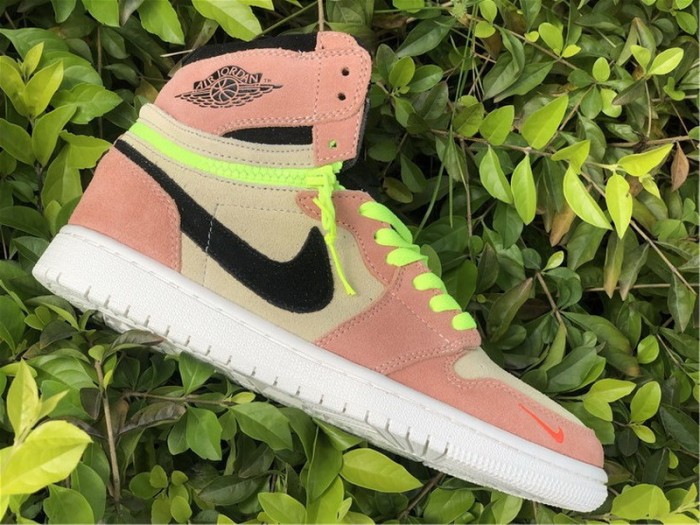 Authentic Air Jordan 1 High Switch Peach Neon