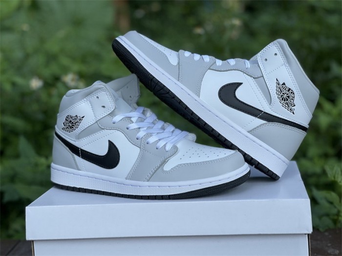 Authentic Air Jordan 1 Mid “Light Smoke Grey”