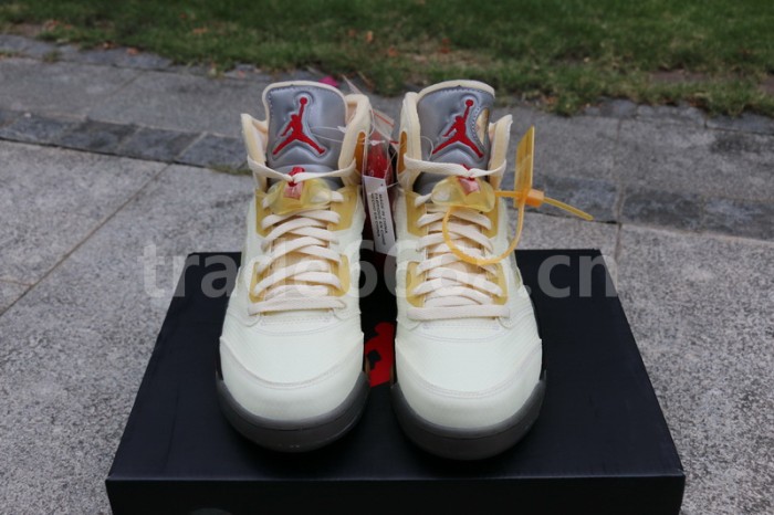 Authentic OFF-WHITE x Air Jordan 5 “Sail”