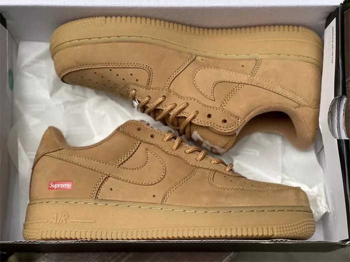 Authentic Supreme X Nike Air Force 1 Low SP Wheat