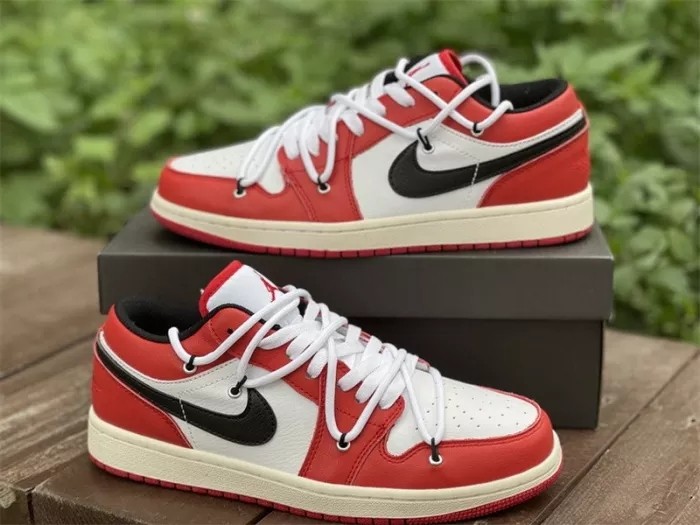 Authentic Air Jordan 1 Low Red White