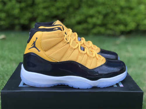 Authentic Air Jordan 11 Yellow Black Custom