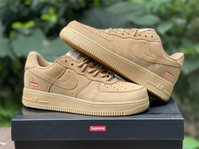Authentic Supreme X Nike Air Force 1 Low SP Wheat
