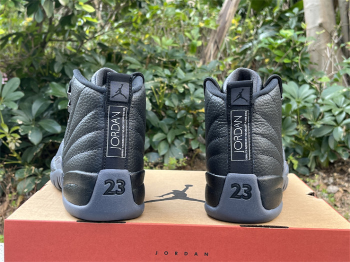 Authentic Air Jordan 12 Black Wolf Grey”