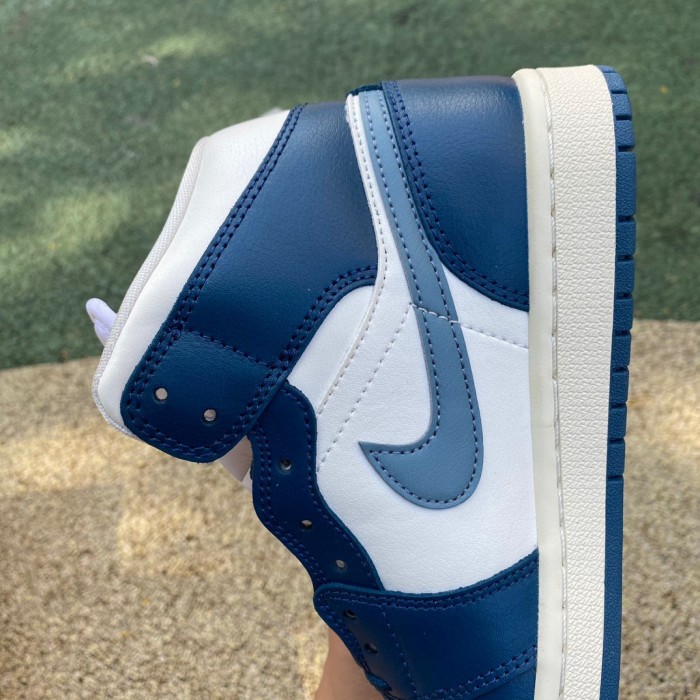 Authentic Air Jordan 1 Mid Sky French Blue Women shoes