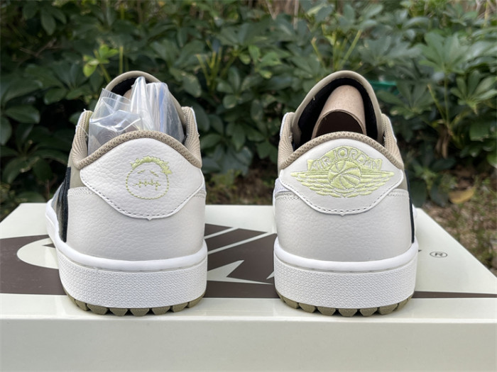 Authentic Travis Scott x Air Jordan 1 Low Golf “Olive”