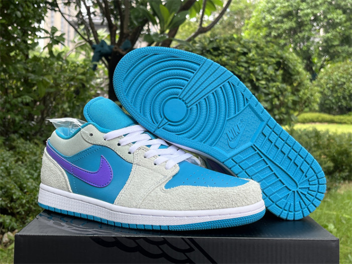 Authentic Air Jordan 1 Low “Aquatone”GS
