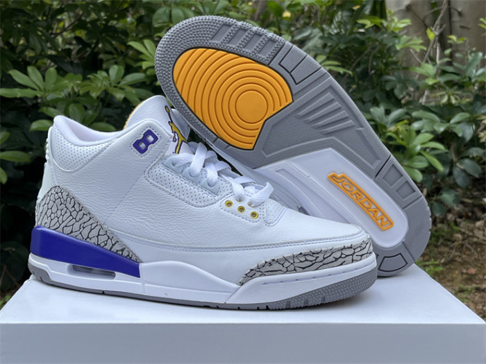 Authentic Air Jordan 3 White Purple