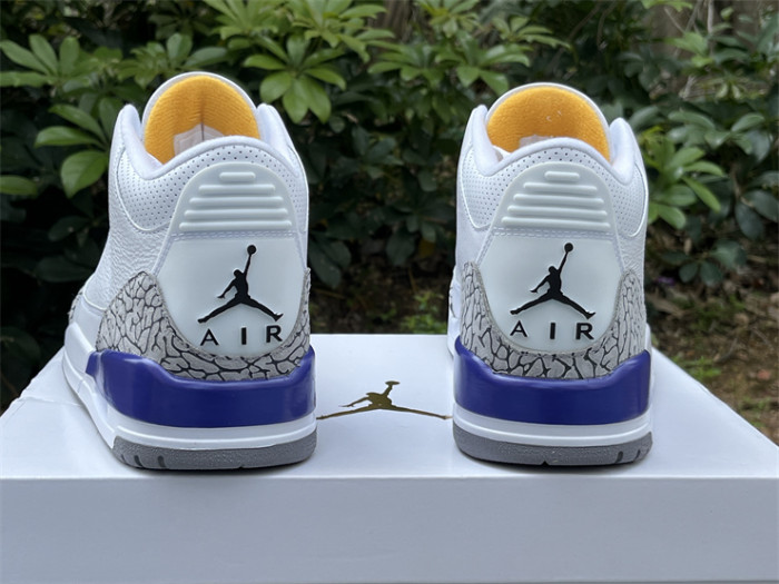 Authentic Air Jordan 3 White Purple