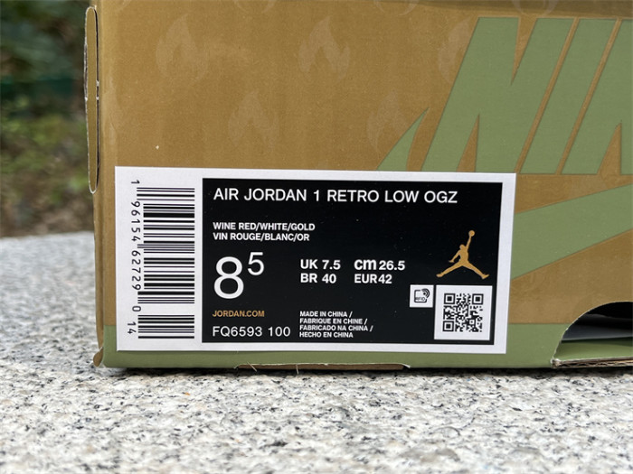 Authentic Air Jordan 1 Low SE “Chinese New Year” White Gold