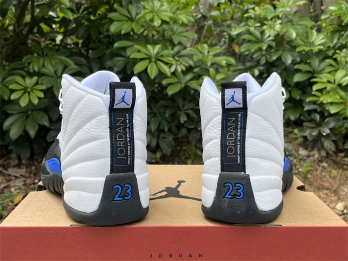Authentic Air Jordan 12 Black White Blue