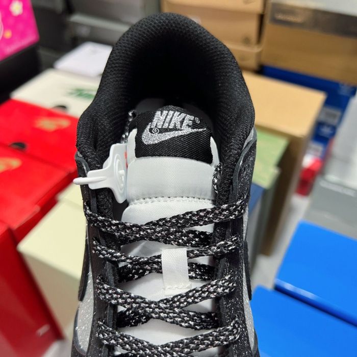 Authentic Nike Dunk Black Grey Glitter Shoes