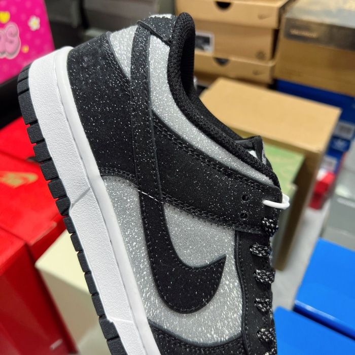 Authentic Nike Dunk Black Grey Glitter Shoes