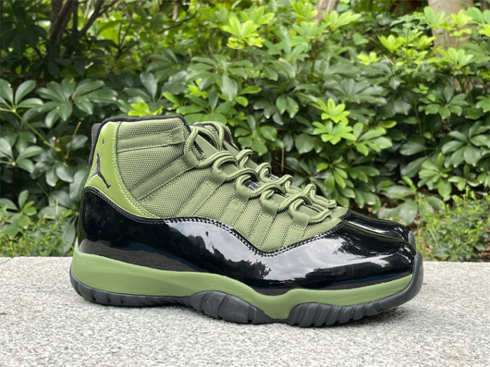 Authentic Air Jordan 11 Army Green Black