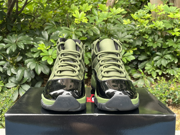 Authentic Air Jordan 11 Army Green Black