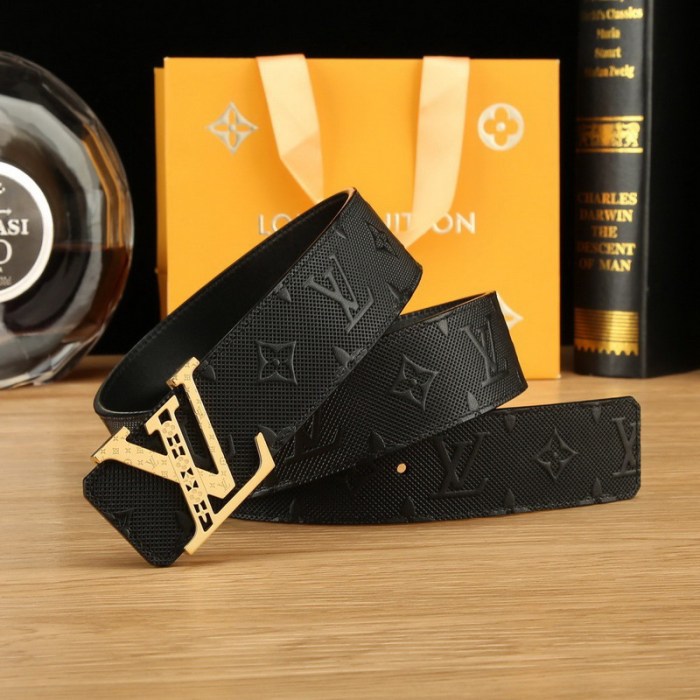 Super Perfect Quality LV Belts(100% Genuine Leather Steel Buckle)-4532
