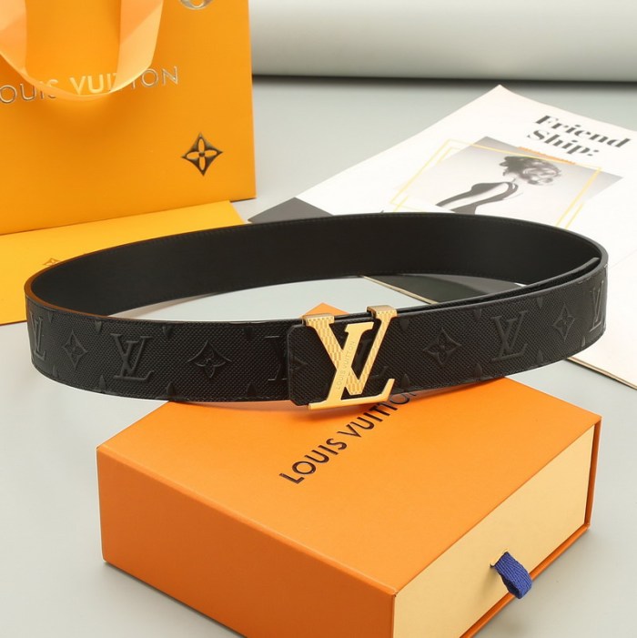 Super Perfect Quality LV Belts(100% Genuine Leather Steel Buckle)-4542