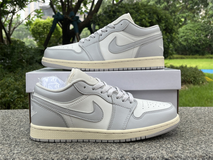 Authentic Air Jordan 1 Low Light Grey