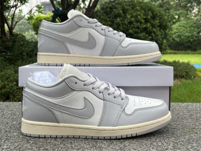 Authentic Air Jordan 1 Low Light Grey