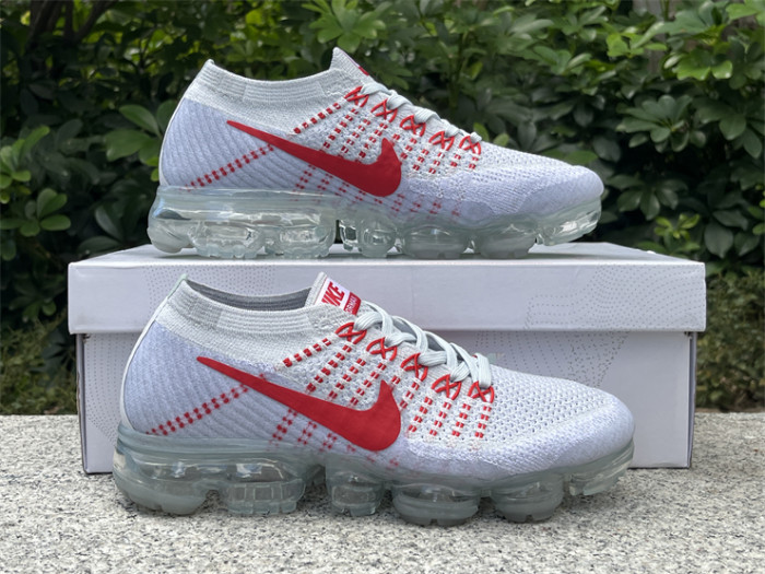 Authentic Nike Air VaporMax OG Pure Platinum University Red