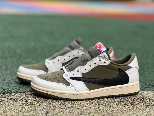 Authentic Travis Scott x Air Jordan 1 Low “Medium Olive”