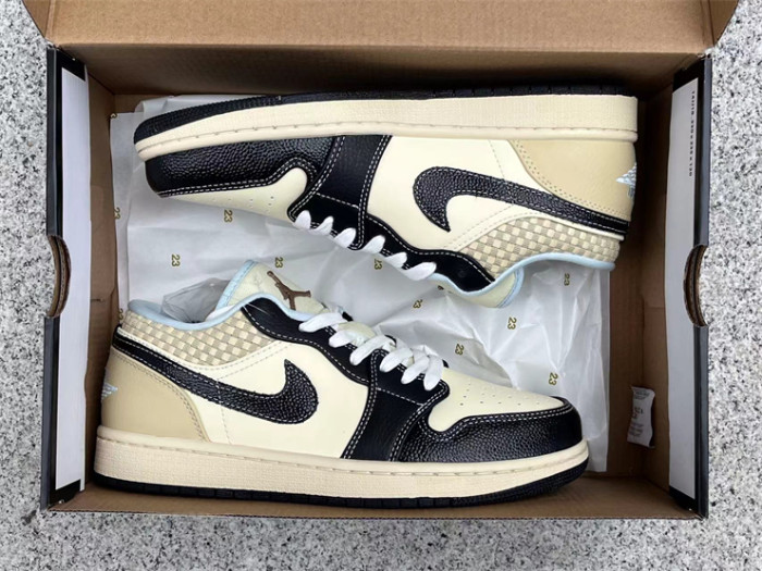 Authentic Air Jordan 1 LOW SE “COCONUT MILK/BLACK”