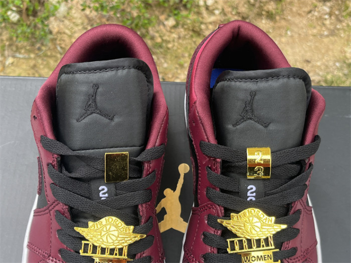 Authentic Air Jordan 1 Low Dark Beetroot Black