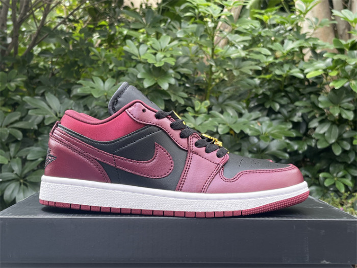 Authentic Air Jordan 1 Low Dark Beetroot Black