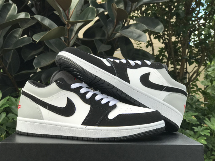 Authentic Air Jordan 1 Low SE White Fire Red Black Matte Silver