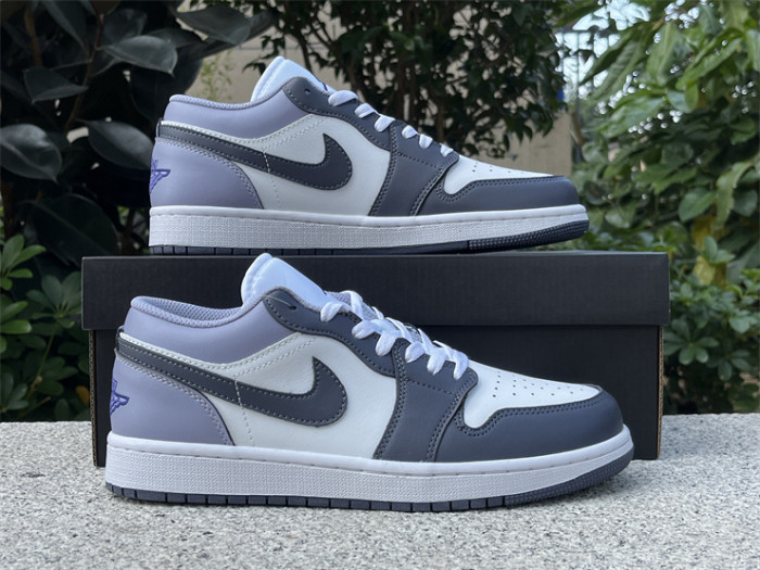 Authentic Air Jordan 1 Low White Purple
