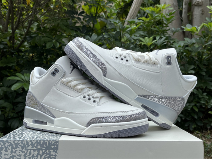 Authentic Air Jordan 3 Retro Sail Cement Grey