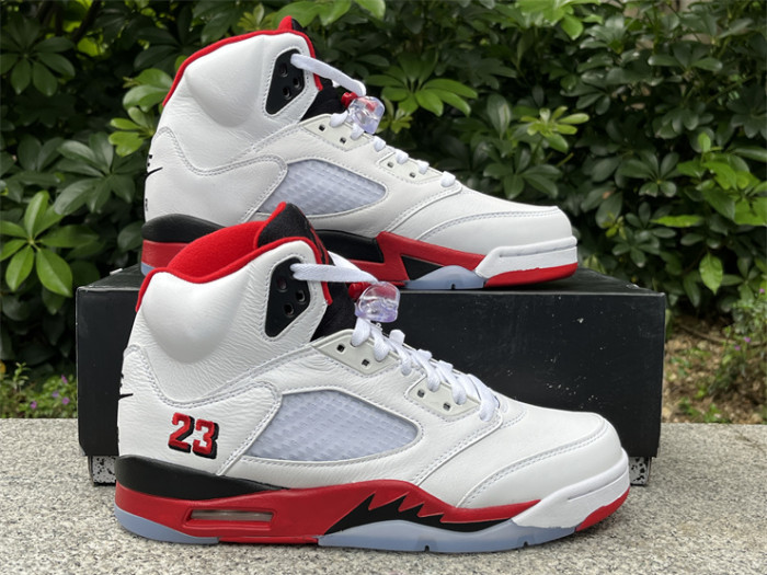 Authentic  Air Jordan 5 Fire Red “Black Tongue”   2025