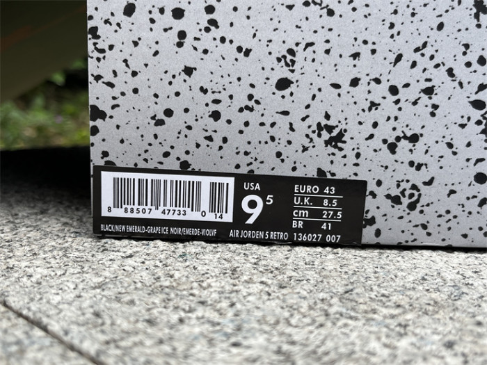 Authentic Air Jordan 5 Retro Black Grape