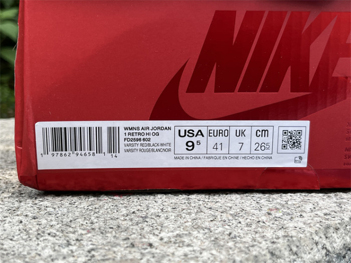 Authentic  Air Jordan 1 High OG  Ruby”