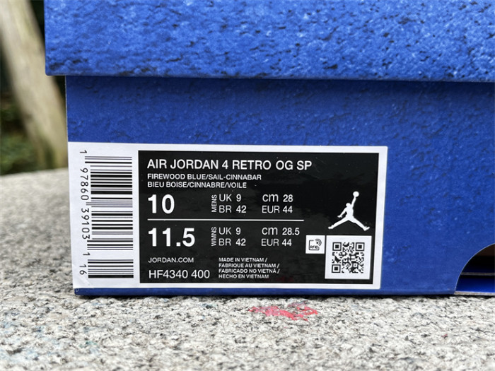 Authentic Air Jordan 4 Nigel Brick by Brick Blue