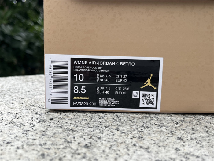 Authentic Air Jordan 4 Hemp