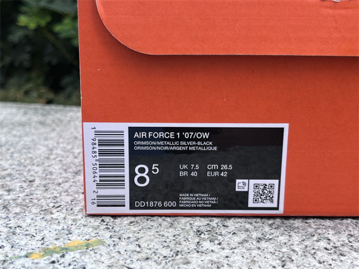 Authentic Off-White x Nike Air Force 1 Low Crimson