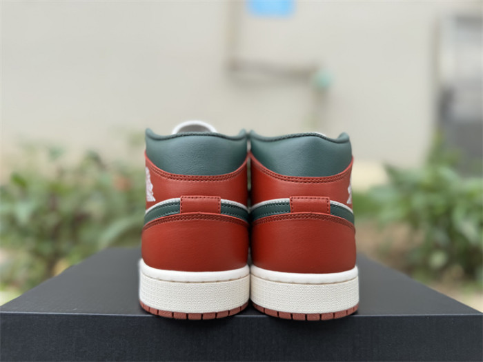 Authentic Air Jordan 1 Mid “Redstone Midnight Green”