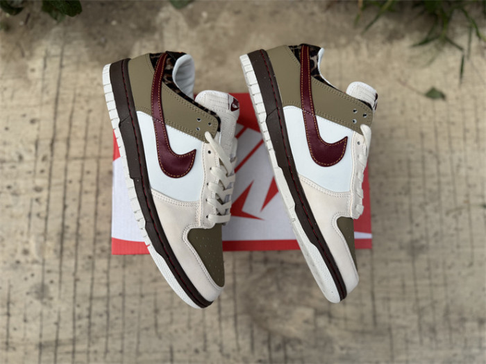 Authentic Nike Dunk Low Khaki Leopard