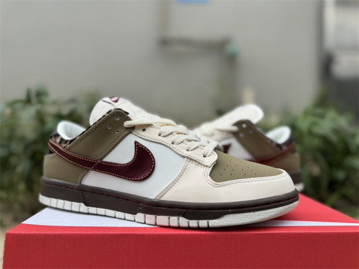 Authentic Nike Dunk Low Khaki Leopard
