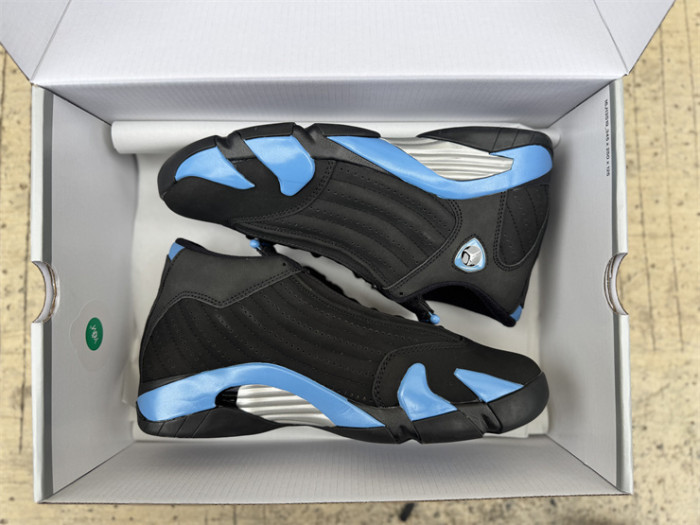 Authentic Air Jordan 14 Black University Blue
