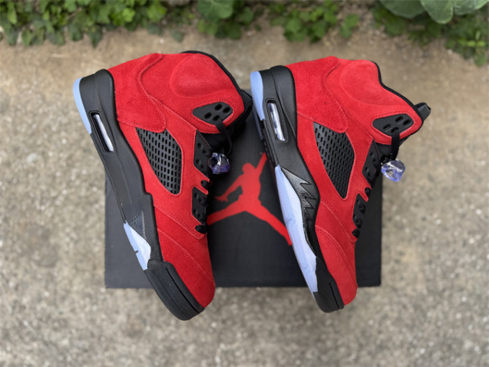 Authentic Air Jordan 5 Retro Red Suede