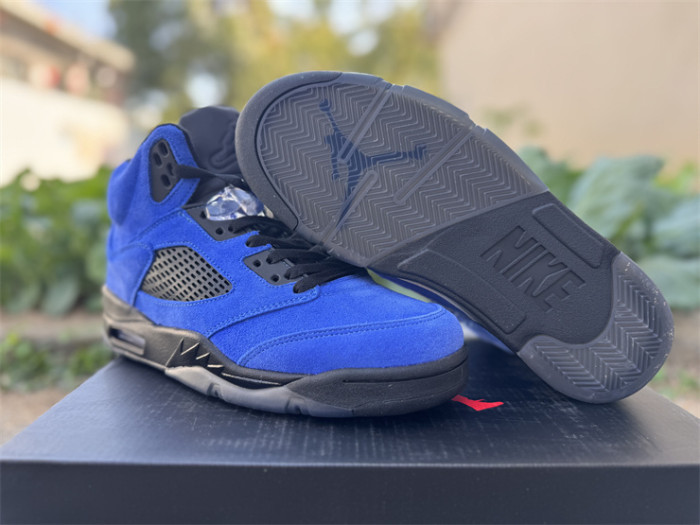 Authentic Air Jordan 5 Retro Blue Suede