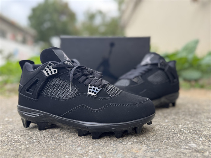 Authentic Air Jordan 4 Retro Golf 'Black Cat' Cleats