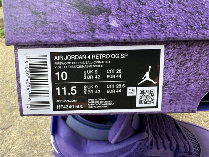 Authentic Air Jordan 4 Nigel Brick by Brick Purple