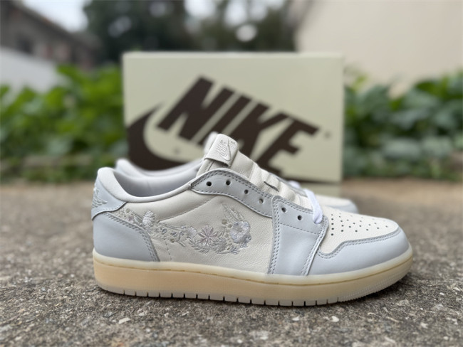 Authentic Air Jordan 1 Retro Low OG Rabbit Floral Swoosh