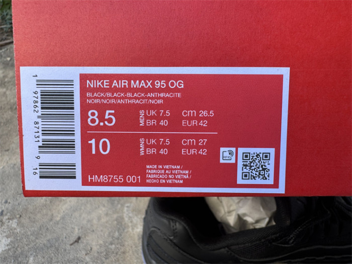 Authentic Air Max 95 Big Bubble Triple Black