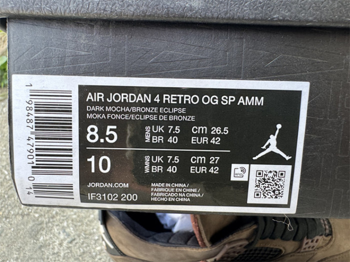 Authentic Air Jordan 4 Retro SP A Ma Maniére Dark Mocha