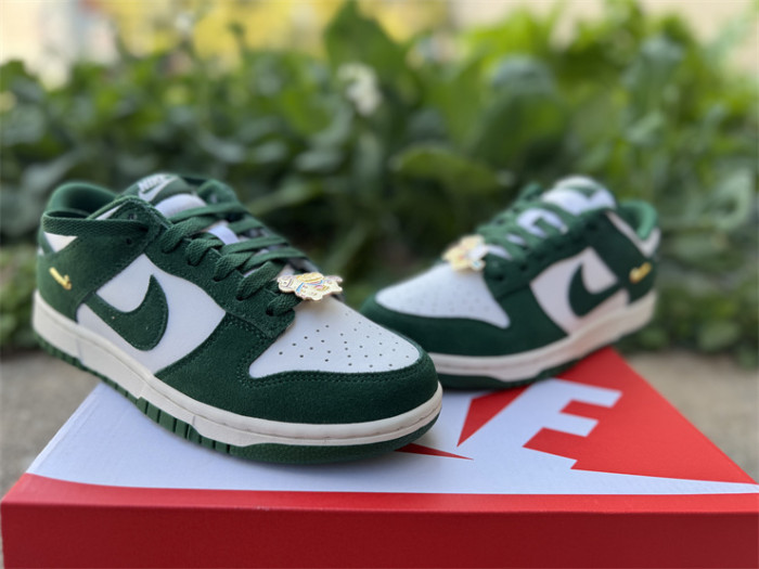 Authentic Nike Dunk Low Gorge Green Gold Mini Swoosh