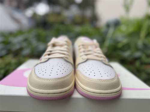 Authentic Travis Scott x Air Jordan 1 Low OG Muslin Shy Pink